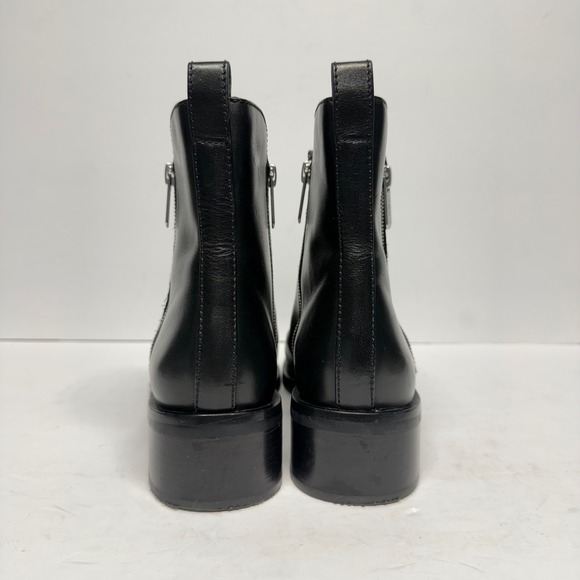 3.1 Phillip Lim Alexa Ankle Boot Black Leather Zip Square Toe Bootie Size 10 - Picture 5 of 11